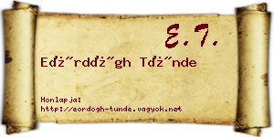 Eördögh Tünde névjegykártya