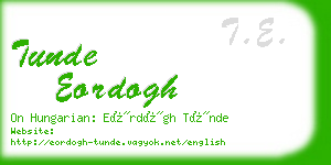 tunde eordogh business card